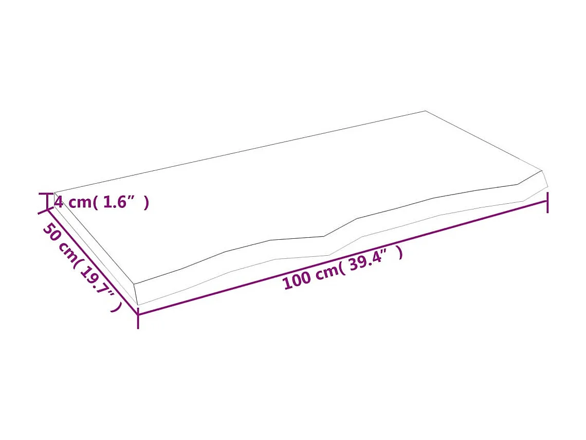 Étagère murale marron foncé bois chêne massif traité