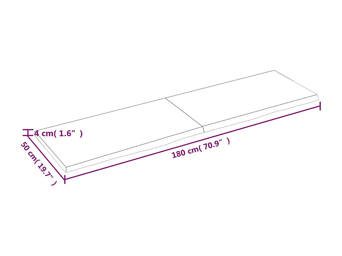 Étagère murale marron foncé bois chêne massif traité