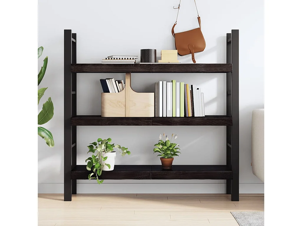 Étagère murale marron foncé bois chêne massif traité