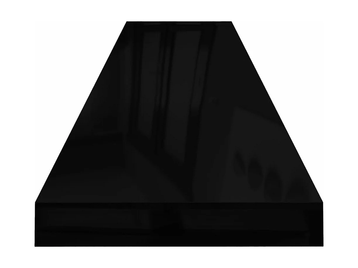Étagère murale flottante 4 pcs Noir brillant 120x23,5x3,8 MDF