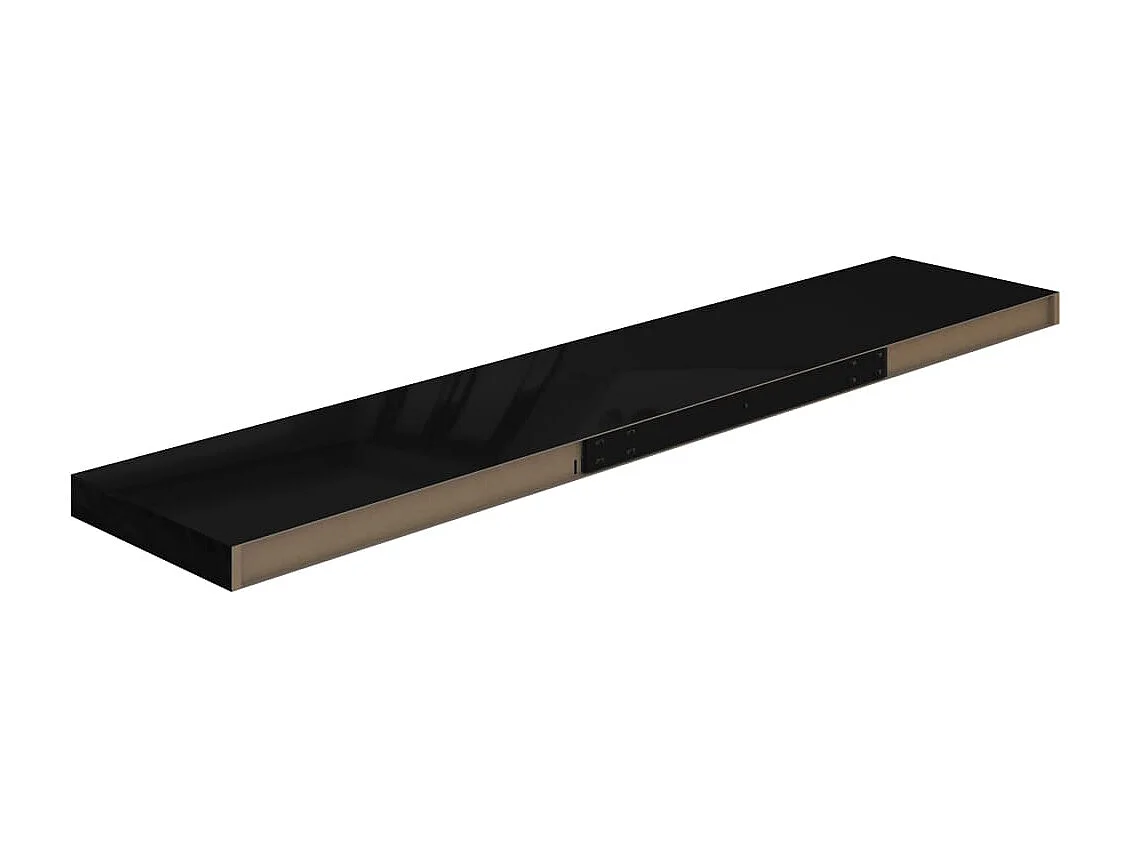 Étagère murale flottante 4 pcs Noir brillant 120x23,5x3,8 MDF