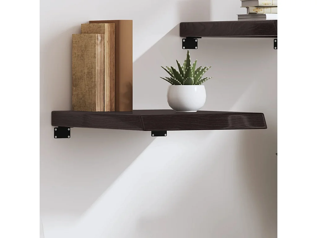 Étagère murale marron foncé bois chêne massif traité