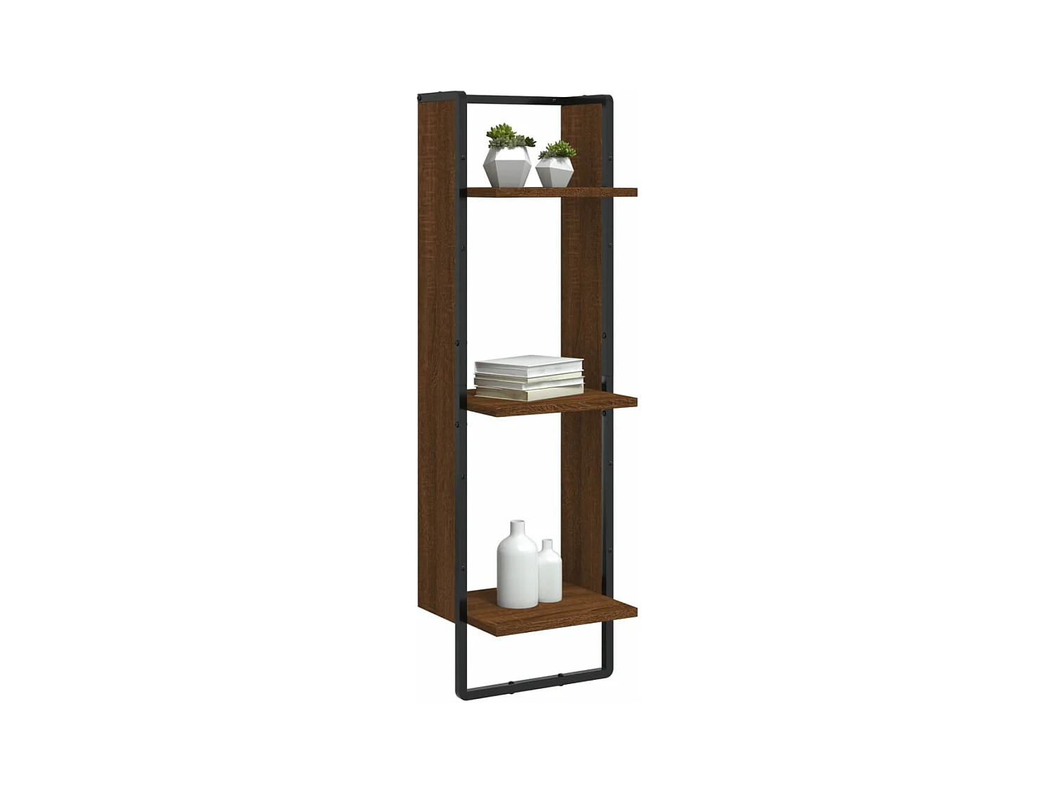 Étagère murale 3 niveaux chêne marron 30x25x100