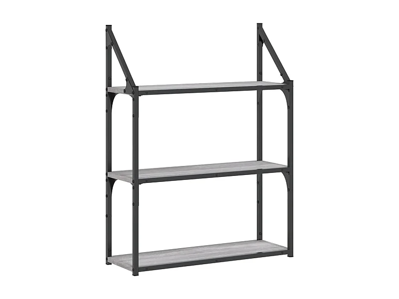 Étagère murale 3 niveaux sonoma gris 60x21x78,5