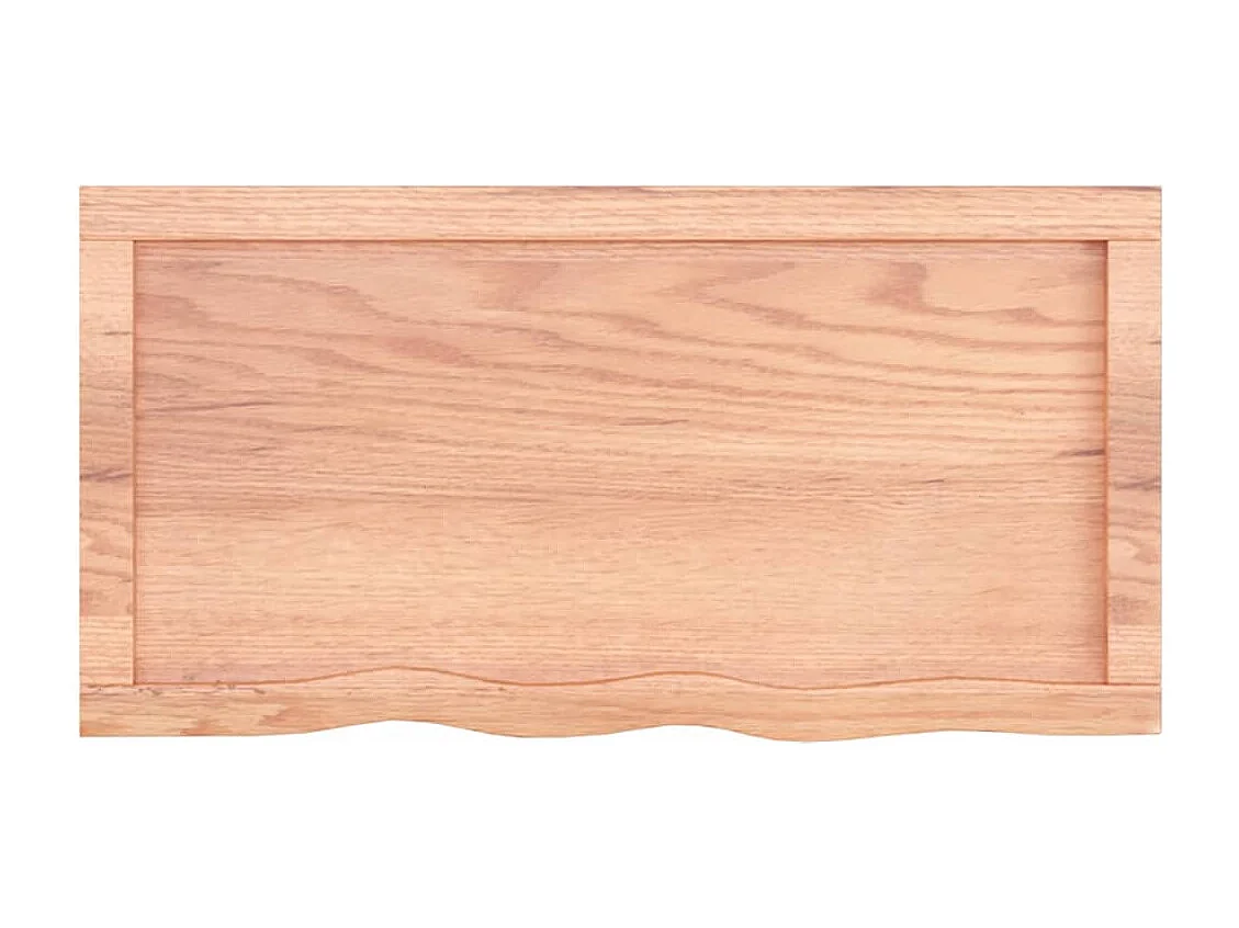 Étagère murale marron clair bois chêne massif traité