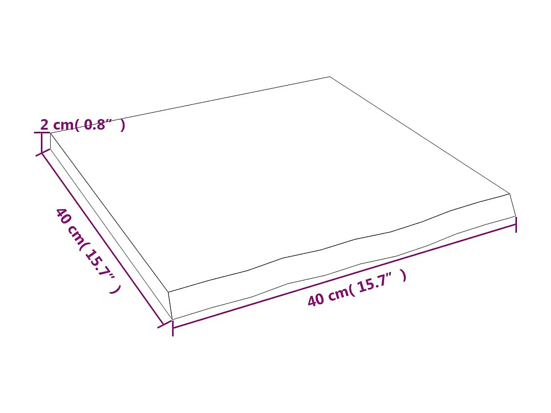 Étagère murale marron foncé 40x40x2 bois chêne massif traité