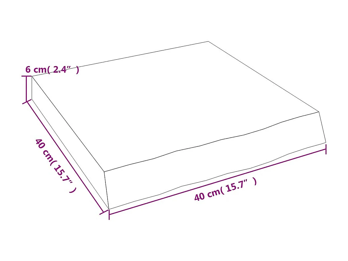 Étagère murale 40x40x(2-6)cm bois de chêne massif non traité
