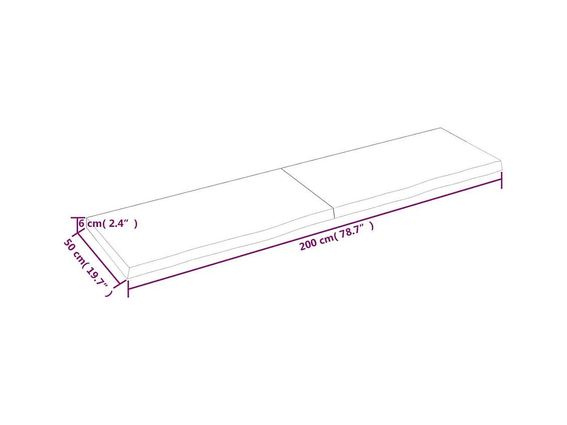 Wandschap behandeld massief eikenhout donkerbruin