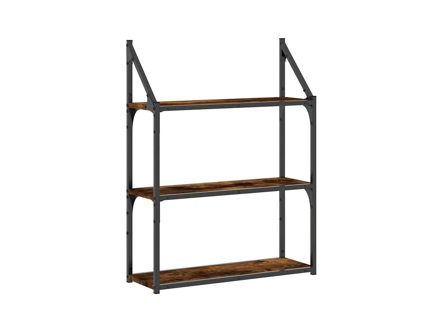 Étagère murale 3 niveaux chêne fumé 60x21x78,5