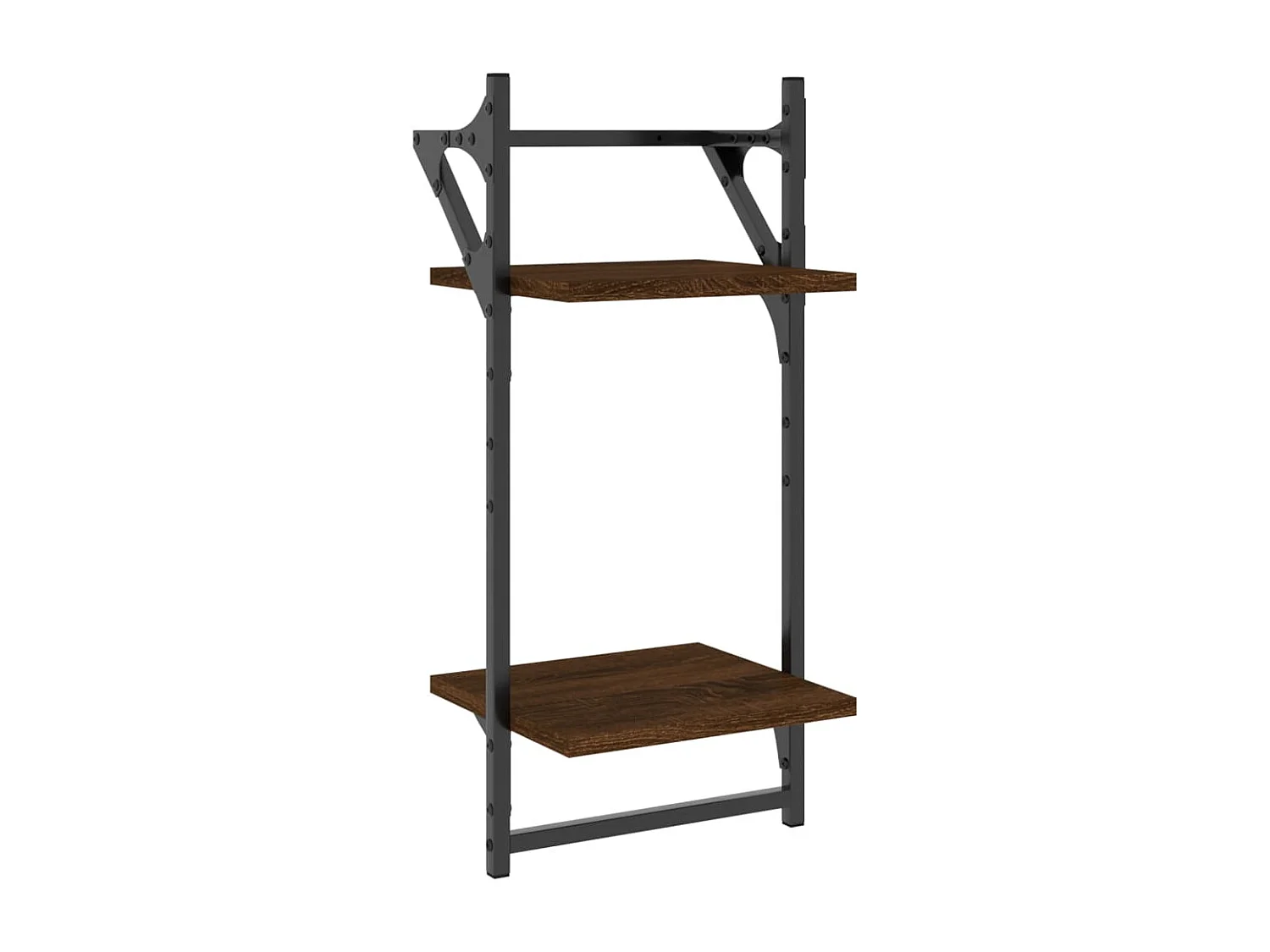 Ensemble d'étagères murales avec barres 4 pcs chêne marron