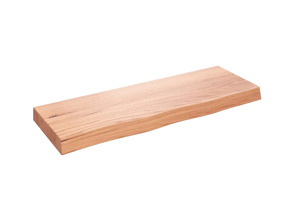 Étagère murale marron clair bois chêne massif traité