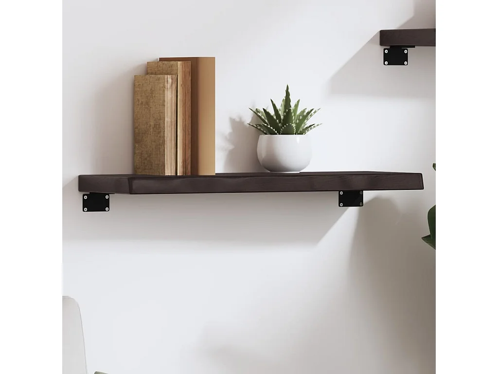 Étagère murale marron foncé 60x20x4 bois chêne massif traité