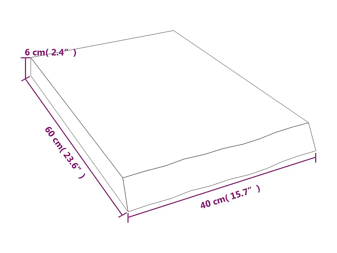 Étagère murale 40x60x(2-6) cm bois de chêne massif non traité