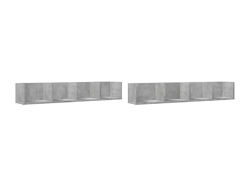 Armoires murales 2pcs gris béton 99x18x16,5 bois d'ingénierie