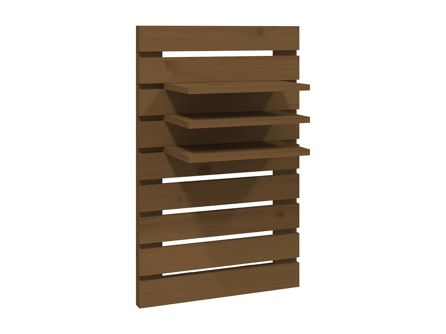 Étagères de chevet murales 2 pcs Marron miel Bois de pin massif