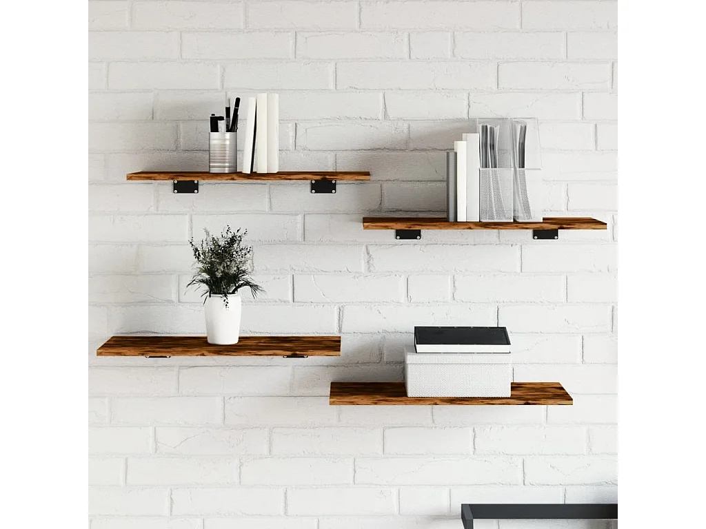 Étagères murales 4 pcs chêne fumé 60x30x1,5 bois d'ingénierie
