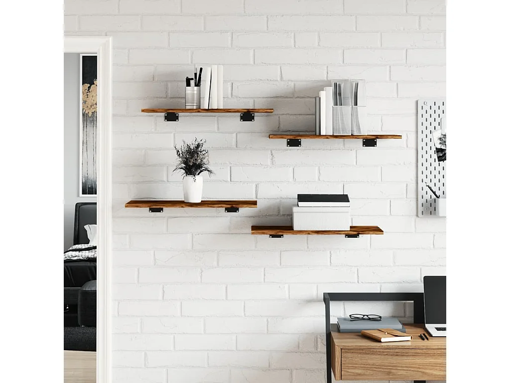 Étagères murales 4 pcs chêne fumé 60x30x1,5 bois d'ingénierie