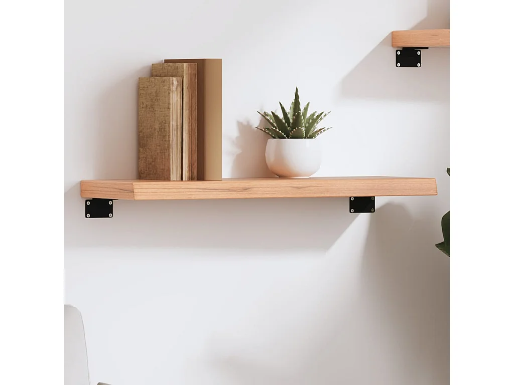 Étagère murale marron clair 60x20x4 bois chêne massif traité