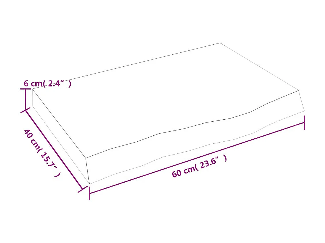 Étagère murale marron foncé bois chêne massif traité