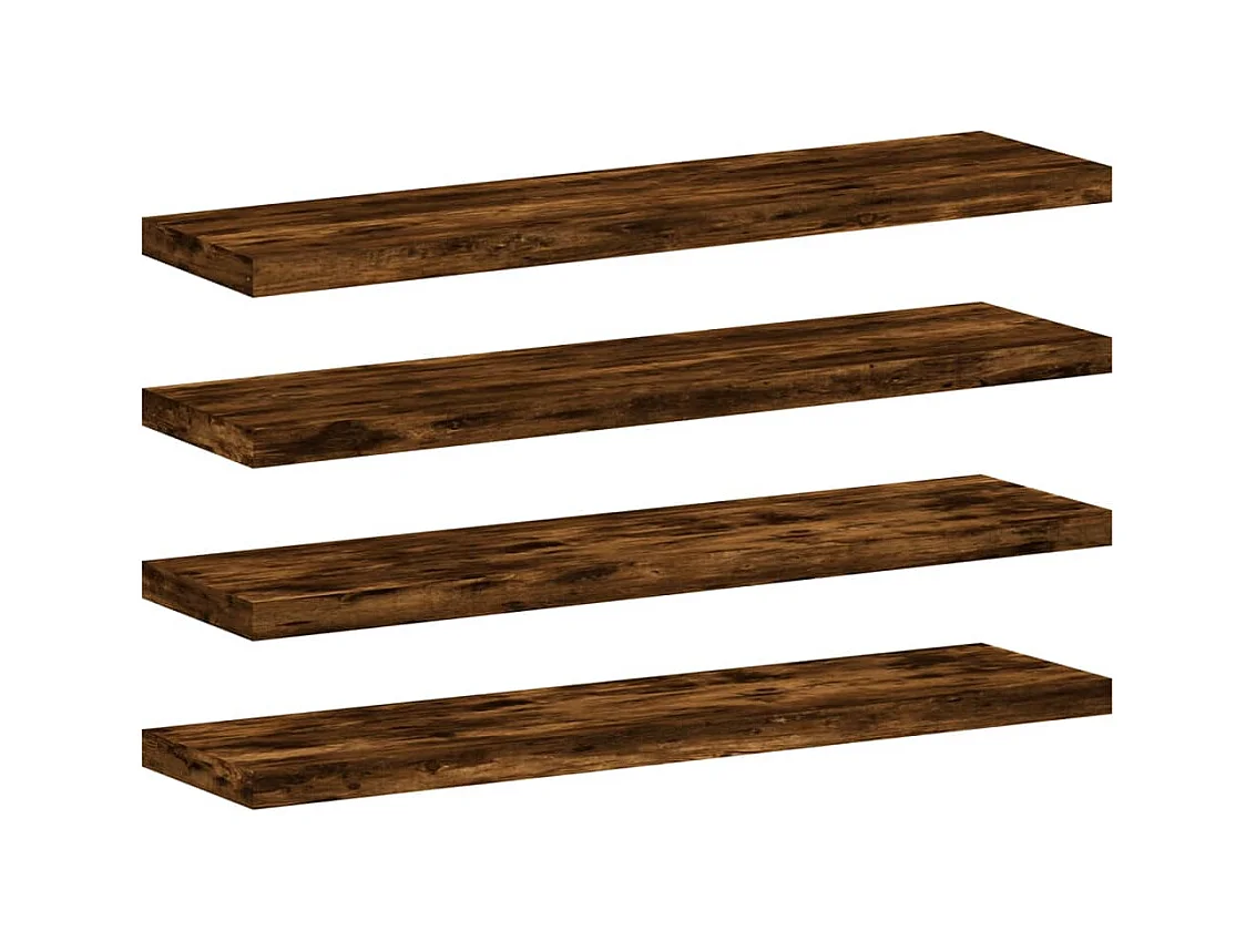 Étagères murales 4 pcs chêne fumé 40x10x1,5 bois d'ingénierie