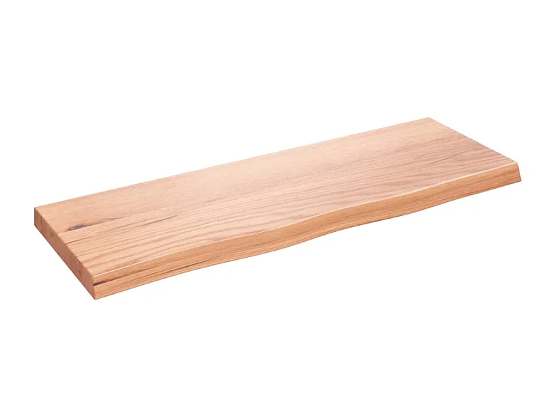 Étagère murale marron clair bois chêne massif traité