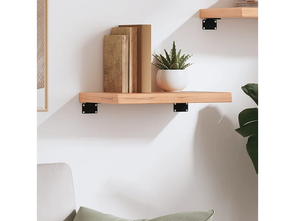 Étagère murale marron clair 40x20x4 bois chêne massif traité