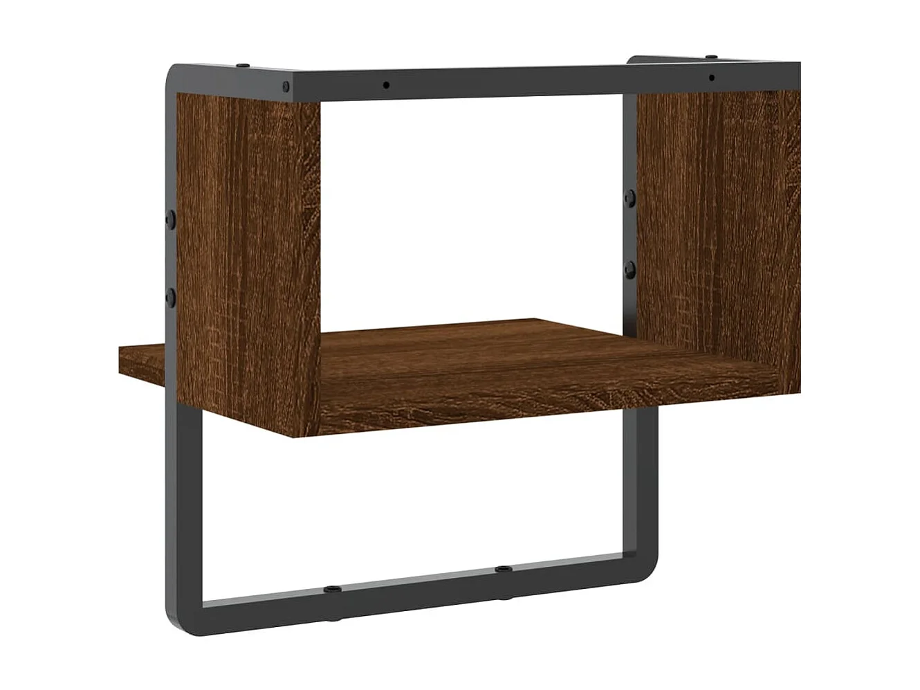 Étagère murale avec barre chêne marron 30x25x30