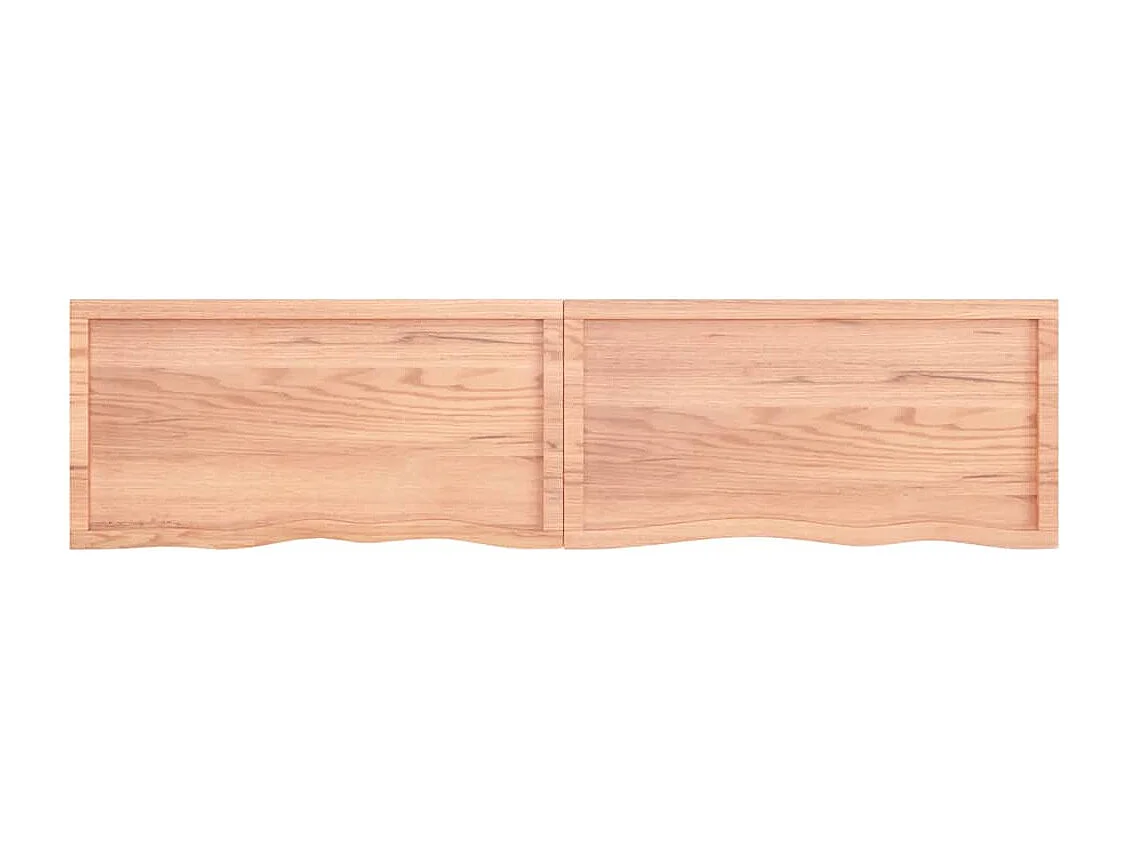 Étagère murale marron clair bois chêne massif traité