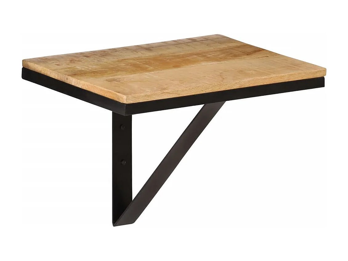 Étagère murale 40x30x32 bois massif de manguier et fer