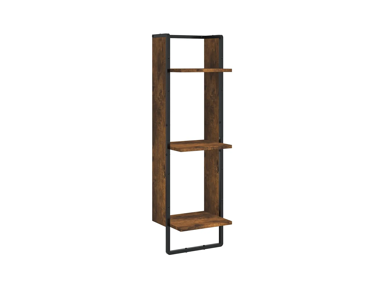 Étagère murale 3 niveaux chêne fumé 30x25x100 bois ingénierie