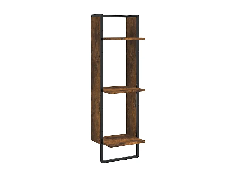 Étagère murale 3 niveaux chêne fumé 30x25x100 bois ingénierie