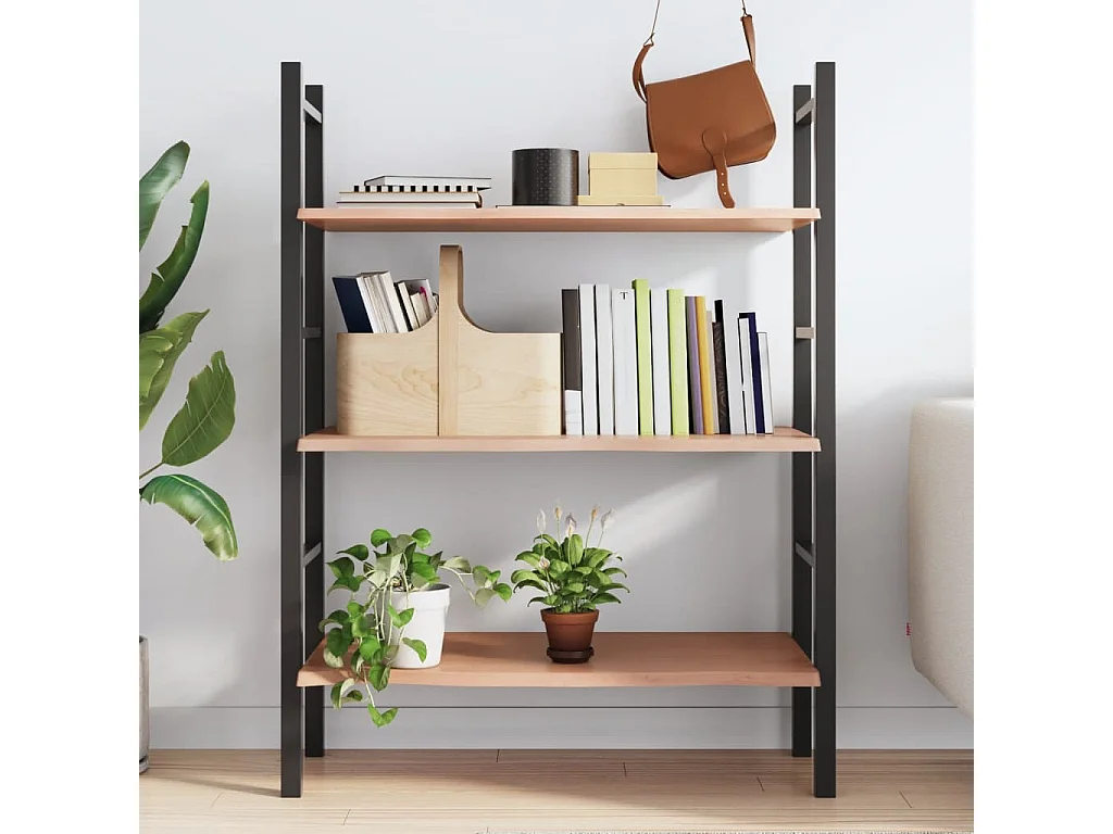 Étagère murale marron clair 80x40x2 bois chêne massif traité