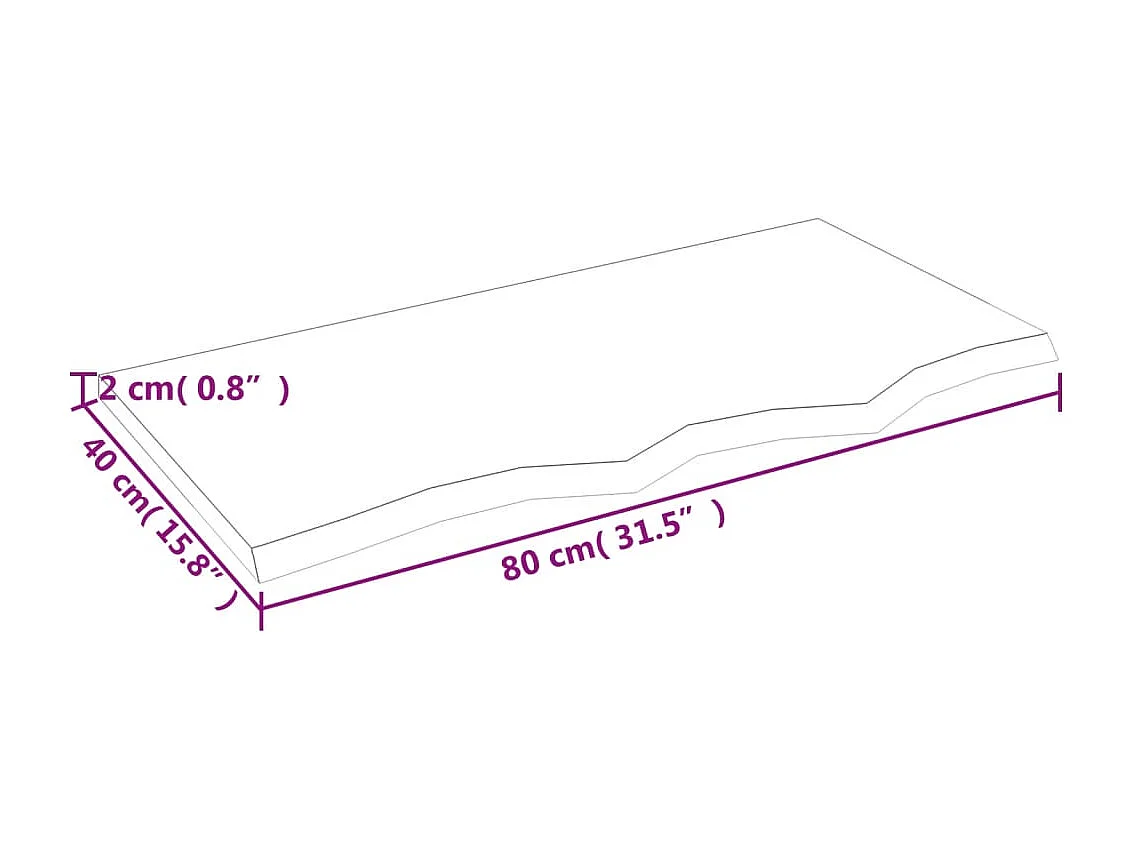 Étagère murale marron clair 80x40x2 bois chêne massif traité