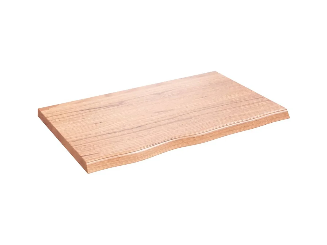 Wandschap 80x50x(2-4) cm behandeld massief eikenhout lichtbruin