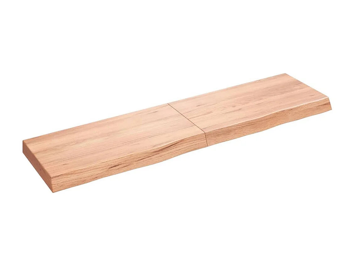 Étagère murale marron clair bois chêne massif traité