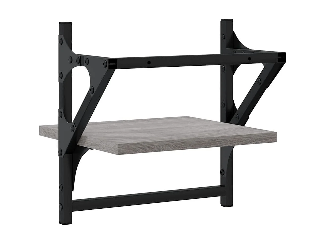 Étagères murales avec barres 2 pcs sonoma gris 30x25x30