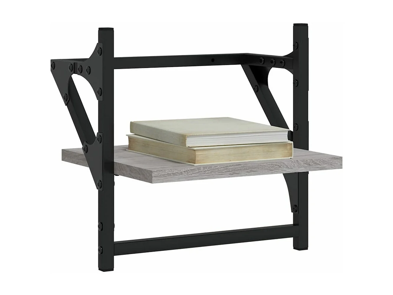 Étagères murales avec barres 2 pcs sonoma gris 30x25x30