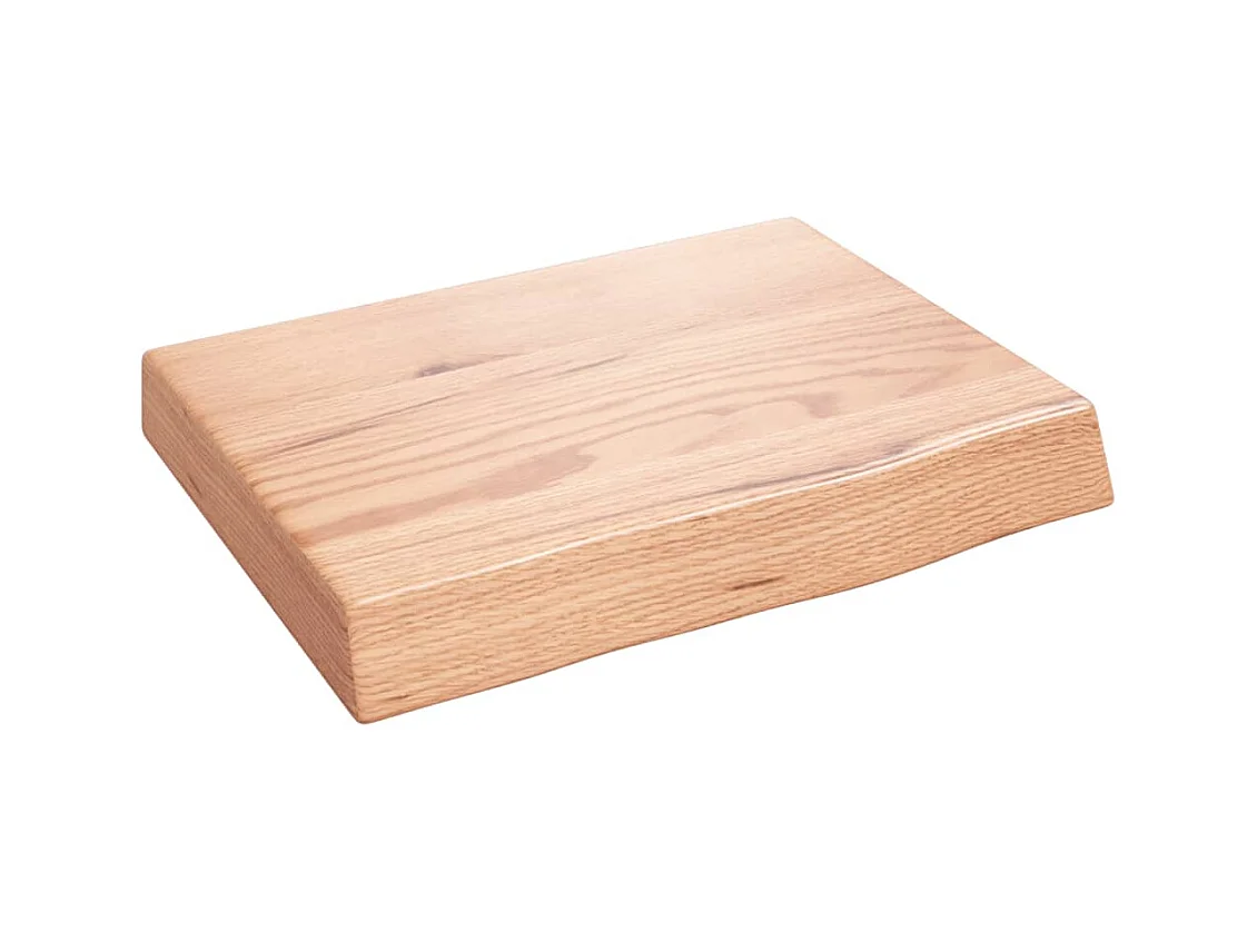 Étagère murale marron clair bois chêne massif traité
