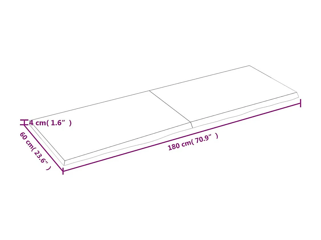 Étagère murale marron foncé bois chêne massif traité