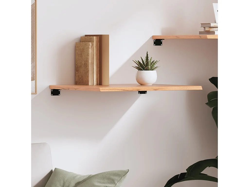 Étagère murale marron clair 60x50x2 bois chêne massif traité