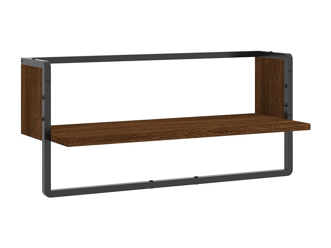 Étagère murale avec barre chêne marron 65x25x30