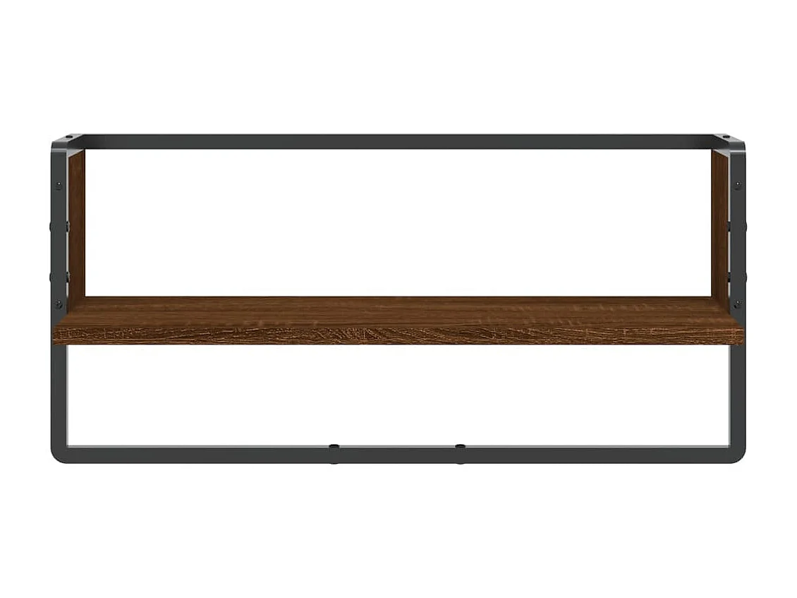 Étagère murale avec barre chêne marron 65x25x30
