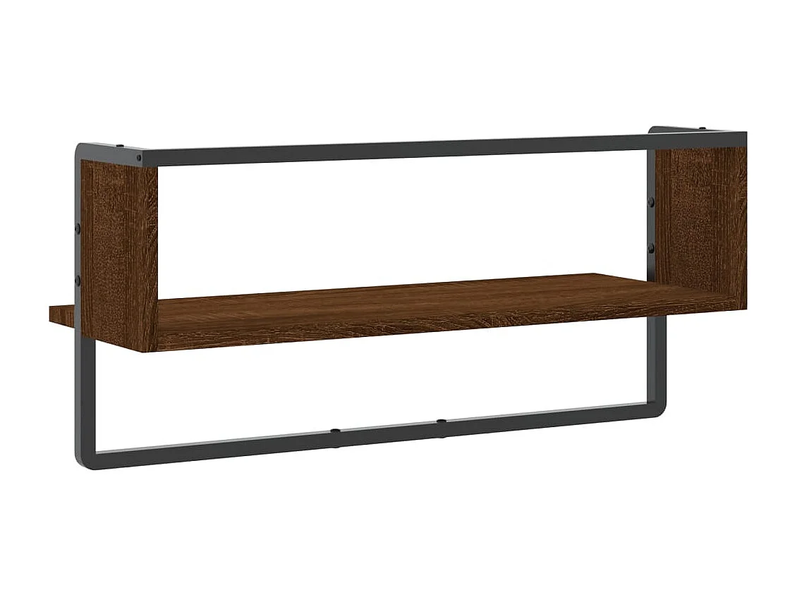 Étagère murale avec barre chêne marron 65x25x30