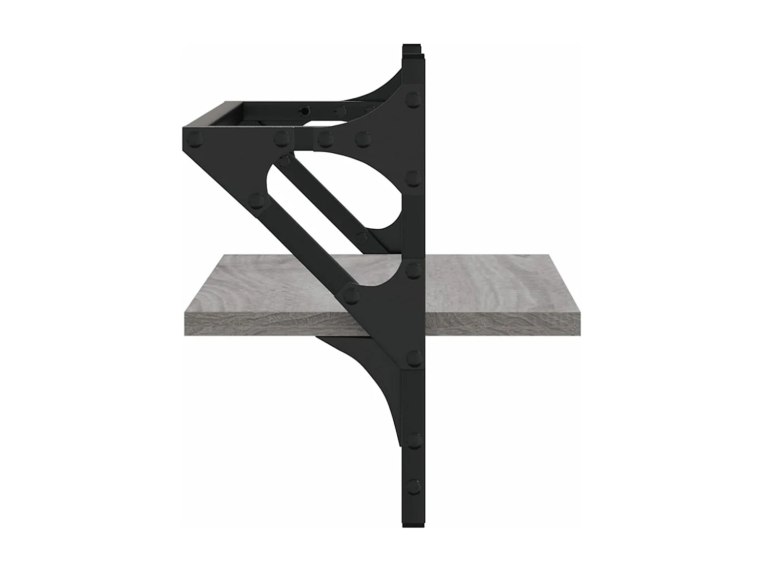 Étagères murales avec barres 2 pcs sonoma gris 40x25x30