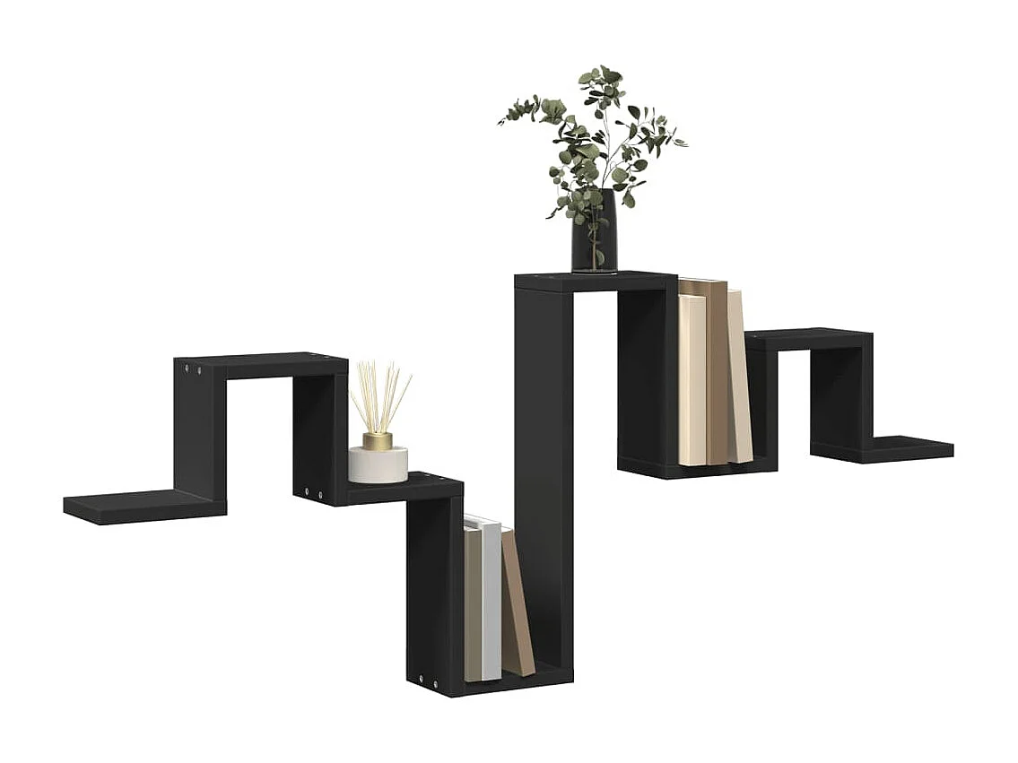 Étagère murale noir 104,5x10x43 bois d'ingénierie