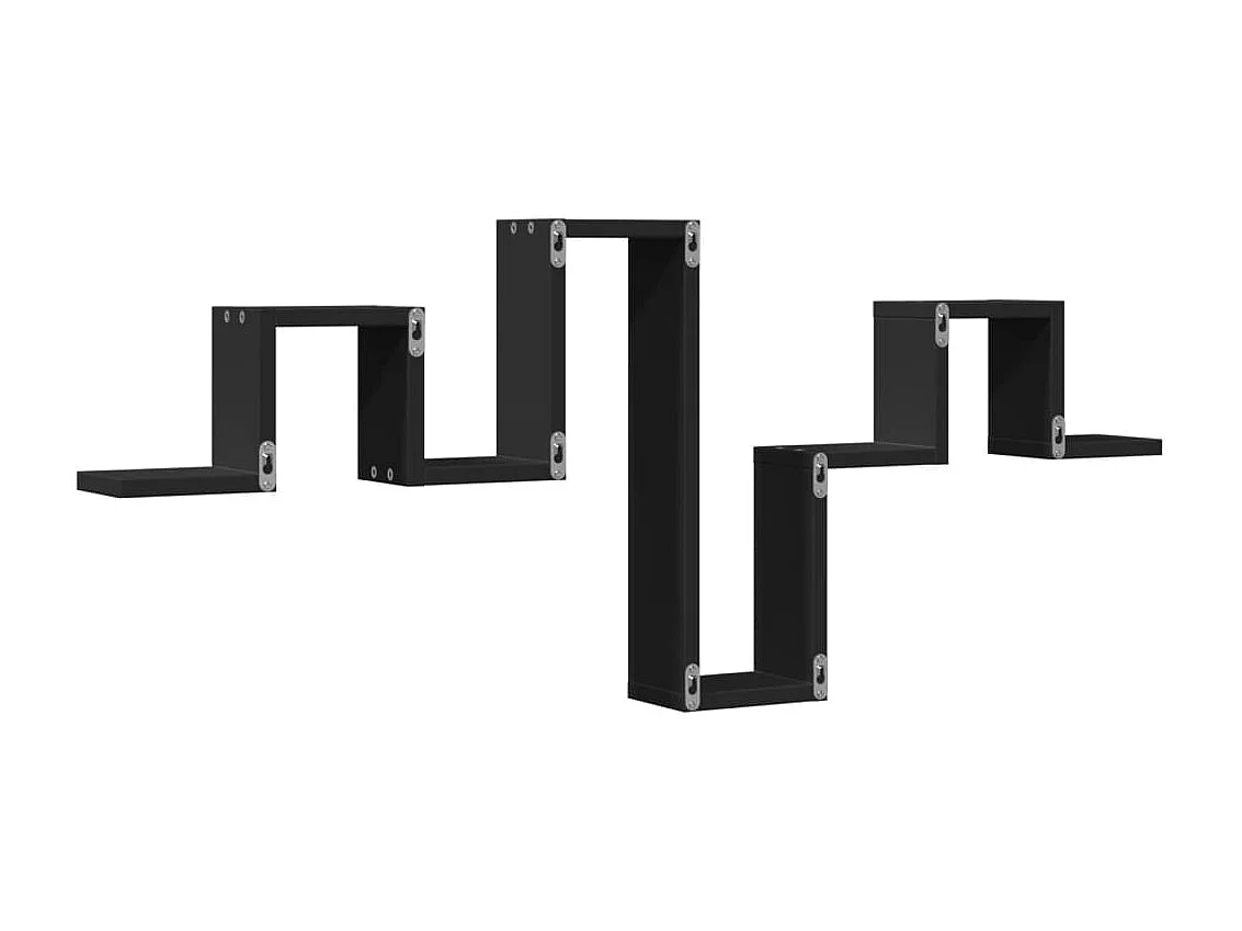 Étagère murale noir 104,5x10x43 bois d'ingénierie