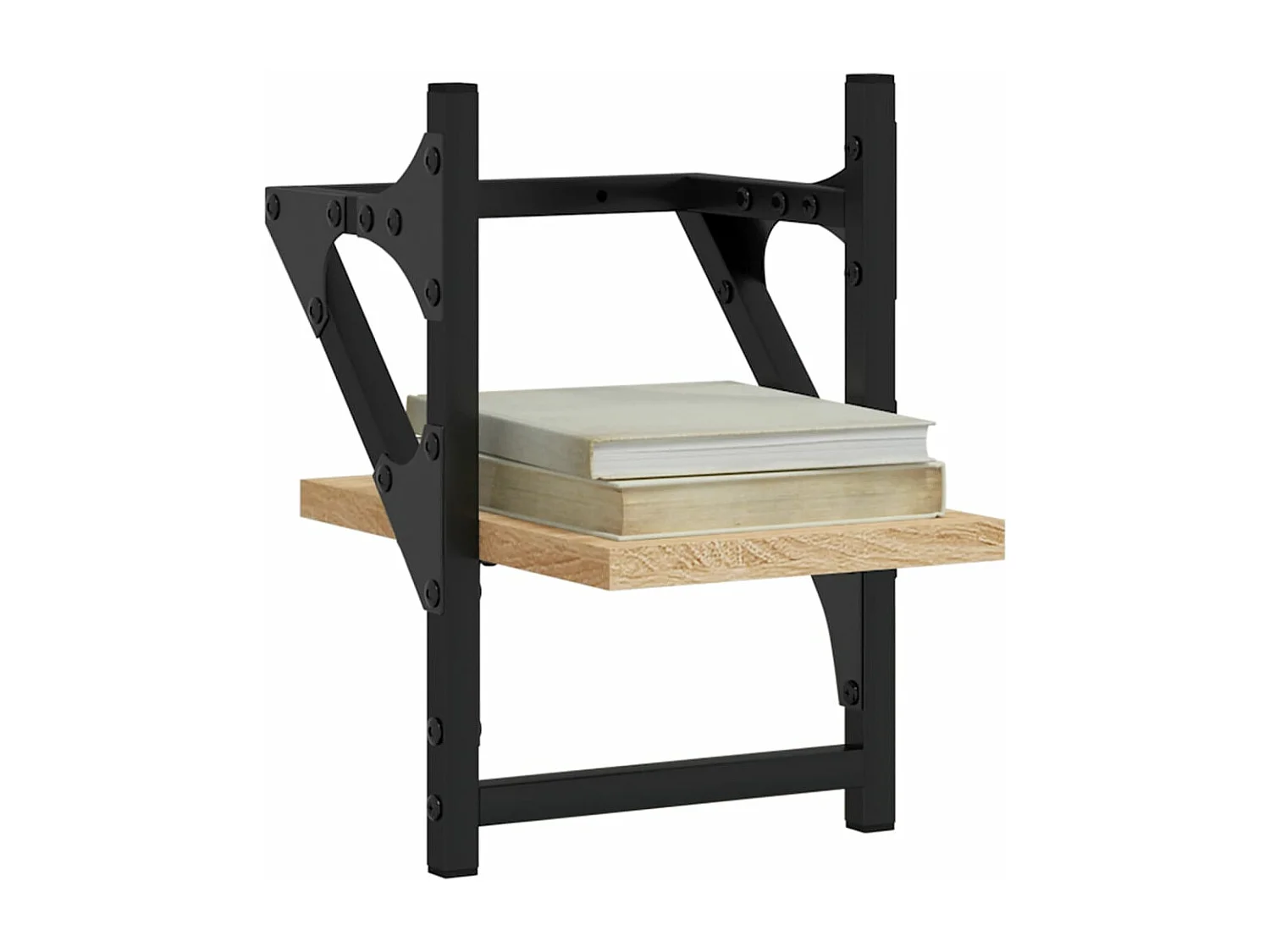 Étagères murales avec barres 2 pcs chêne sonoma 20x25x30