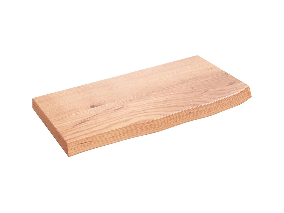 Étagère murale marron clair bois chêne massif traité