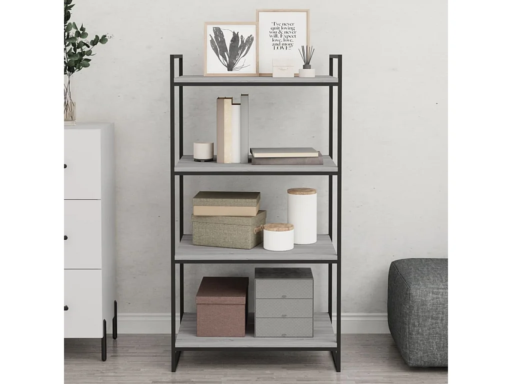 Étagères murales 4 pcs sonoma gris 60x40x1,5 bois ingénierie