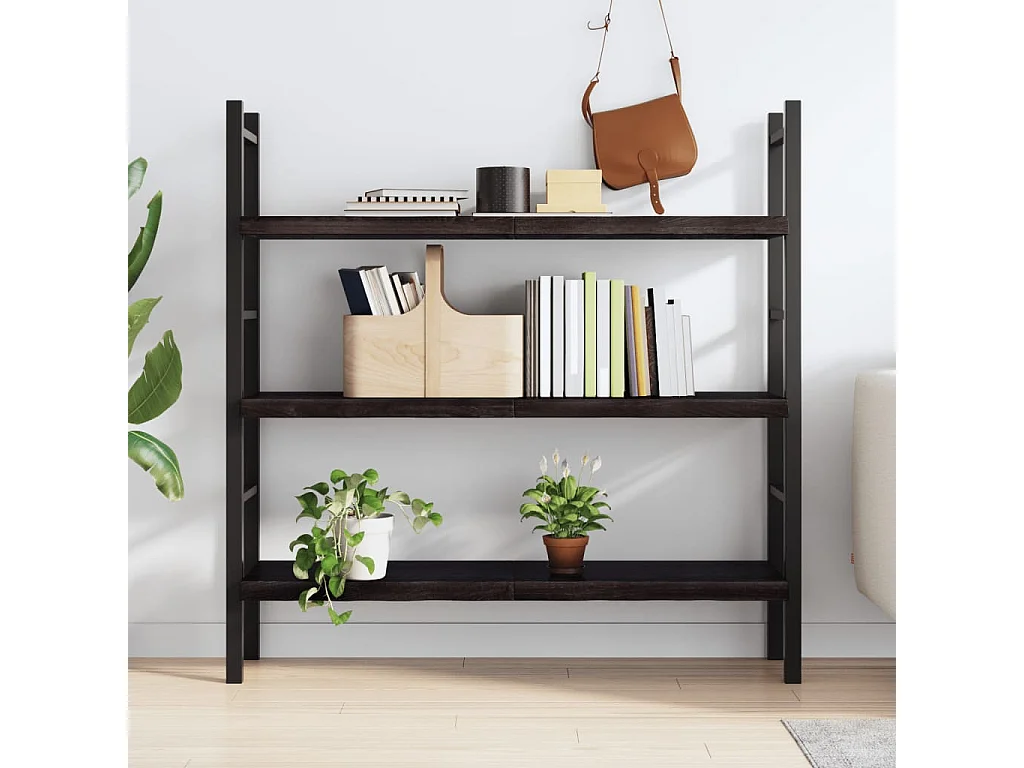 Étagère murale marron foncé bois chêne massif traité